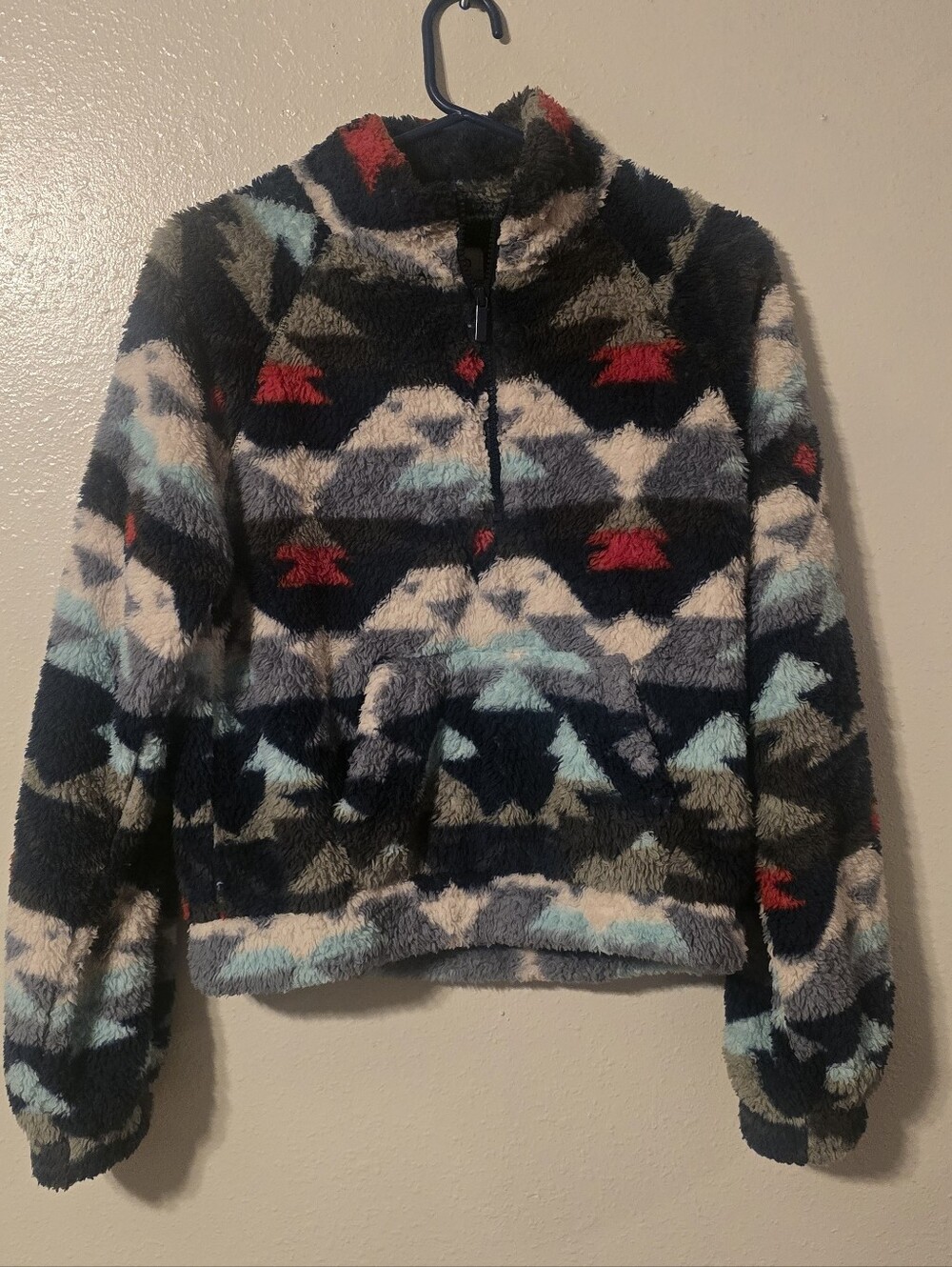 Aéropostale Printed Sherpa Fleece Half-Zip Pullover - Size S